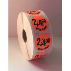 2/$4.00 w/card - 1.25" Red Label Roll